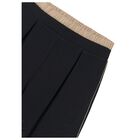 بنطلون بناتي بطيات باللون الأسود, 1, hi-res