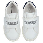Boys White Logo Trainers, 1, hi-res