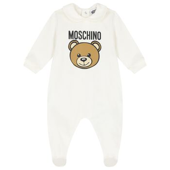 Ivory Teddy Bear Logo Babygrow