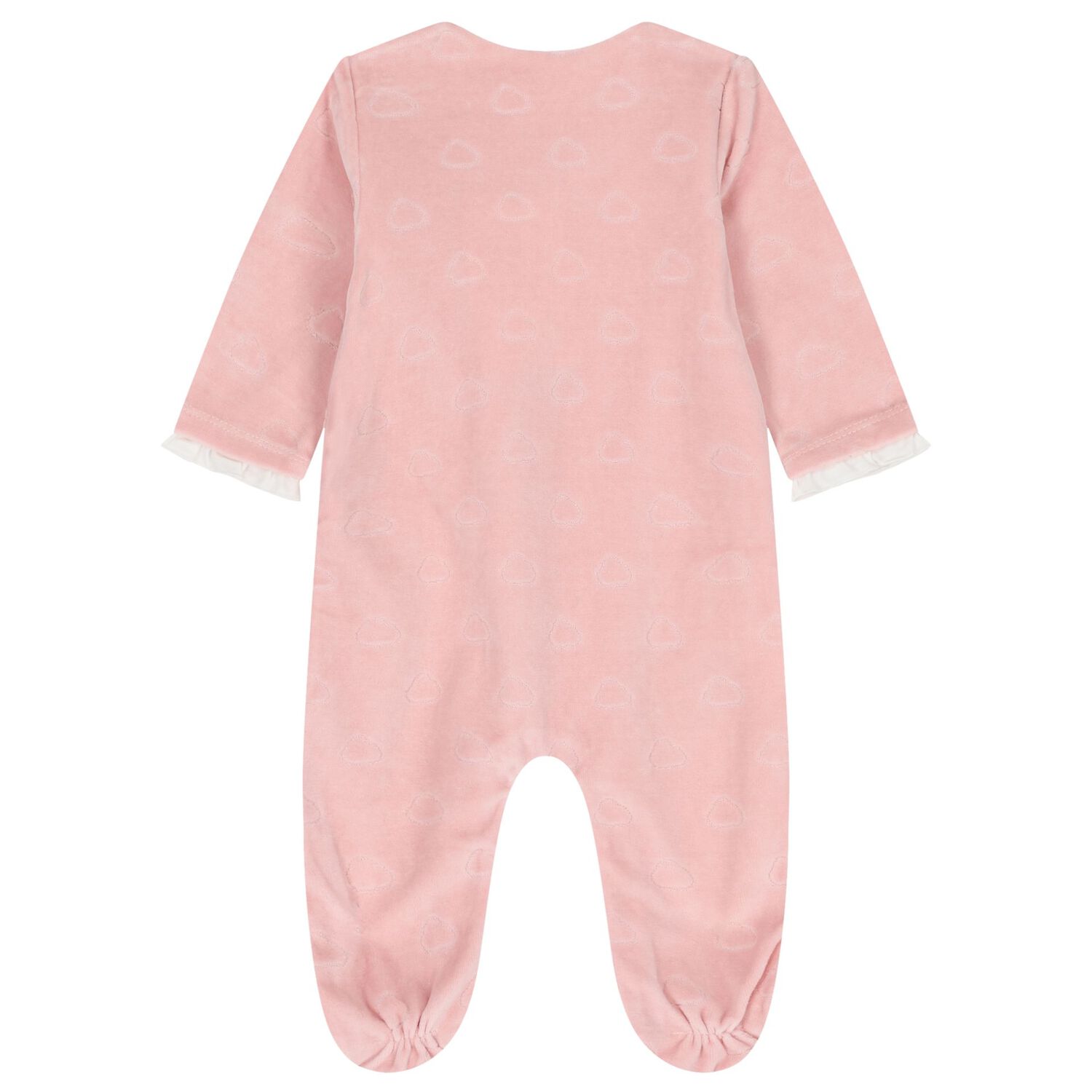 Baby Girls Pink Clouds Babygrow, 1, hi-res