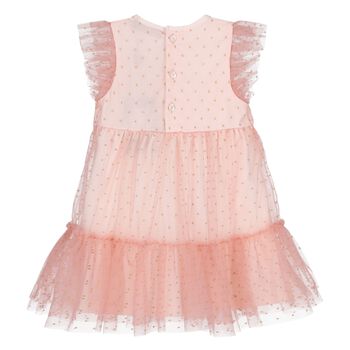 Younger Girls Pink Logo Tulle Dress