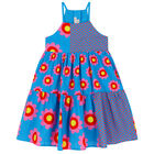 Girls Blue Floral Dress, 1, hi-res