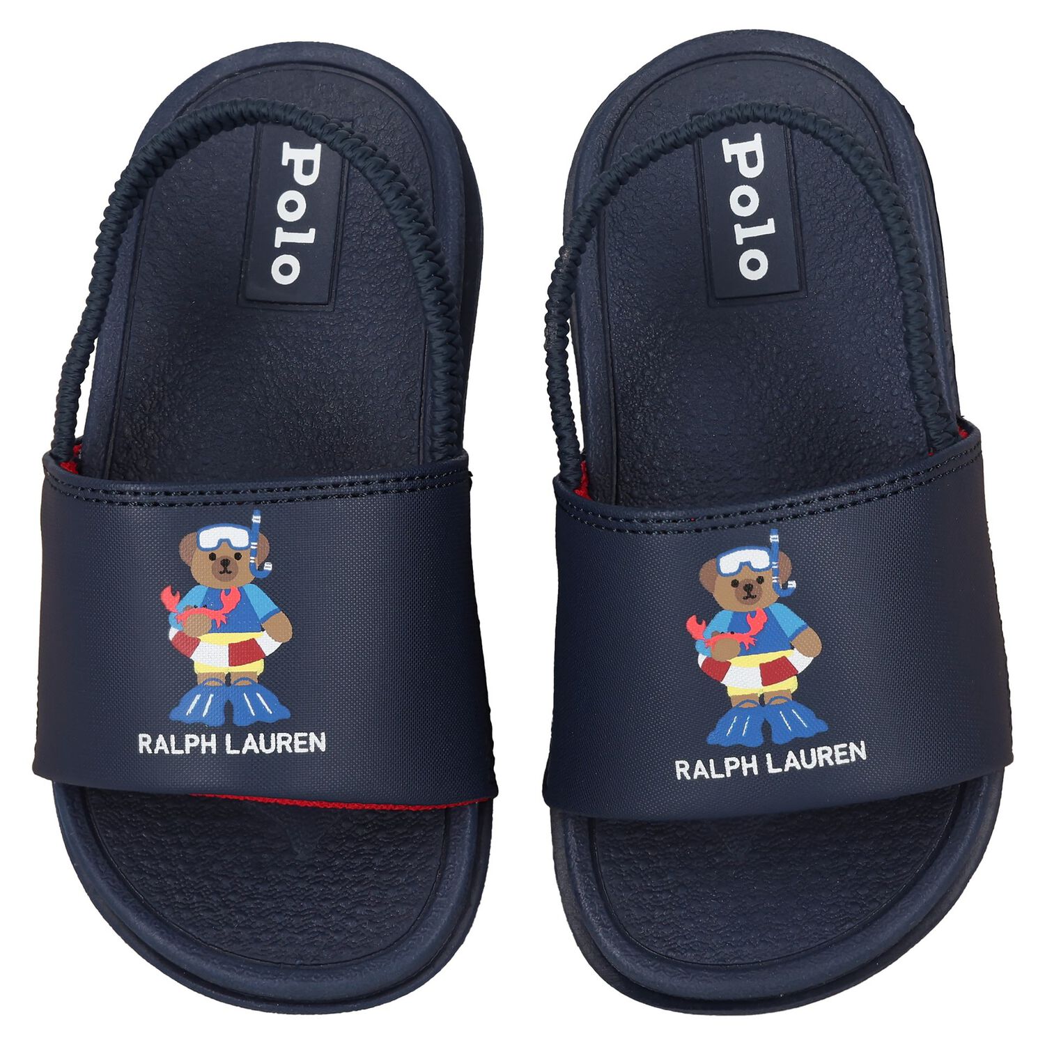 Boys Navy Blue Polo Bear Sliders, 1, hi-res image number null