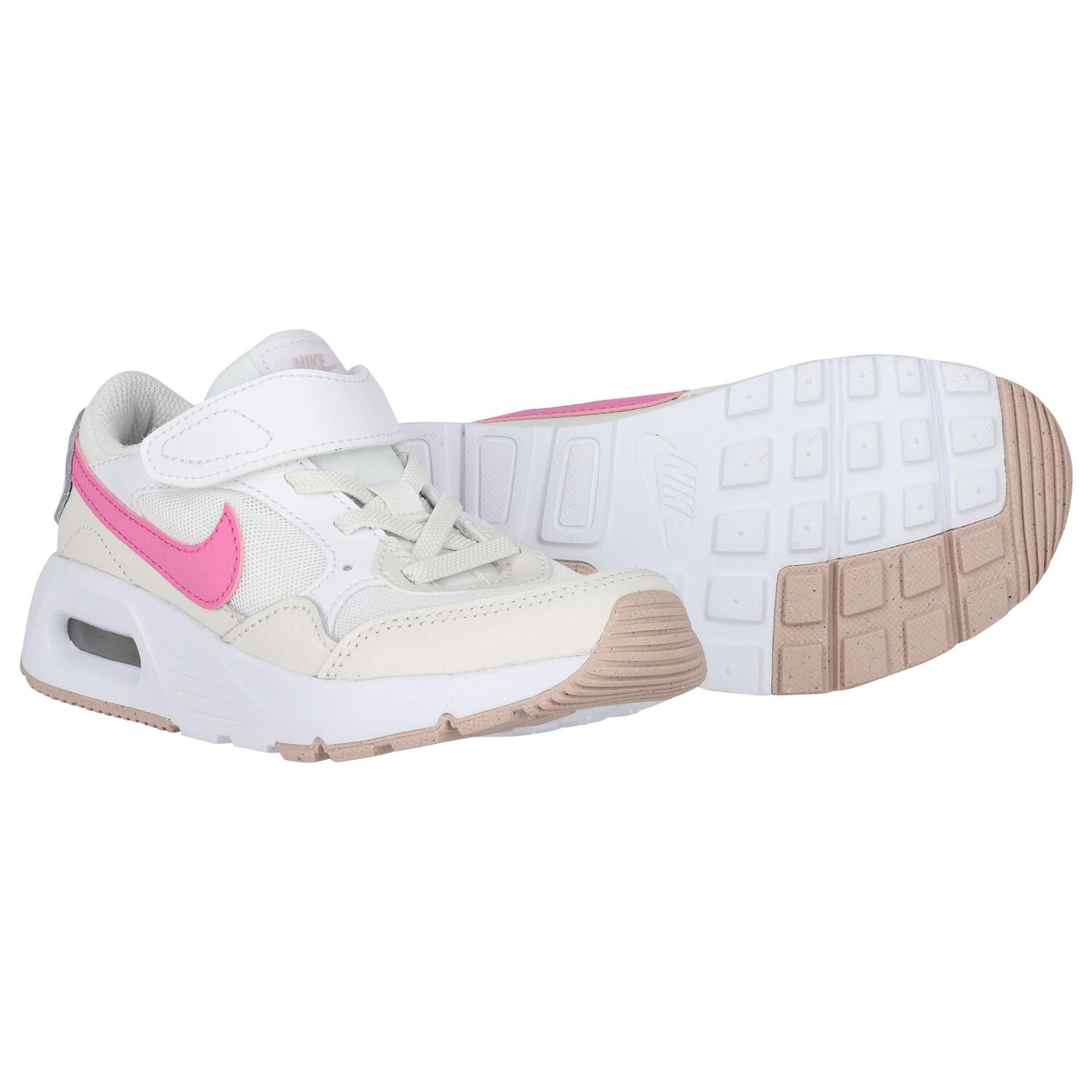 Girls White & Pink Nike Air Max Trainers, 2, hi-res image number null