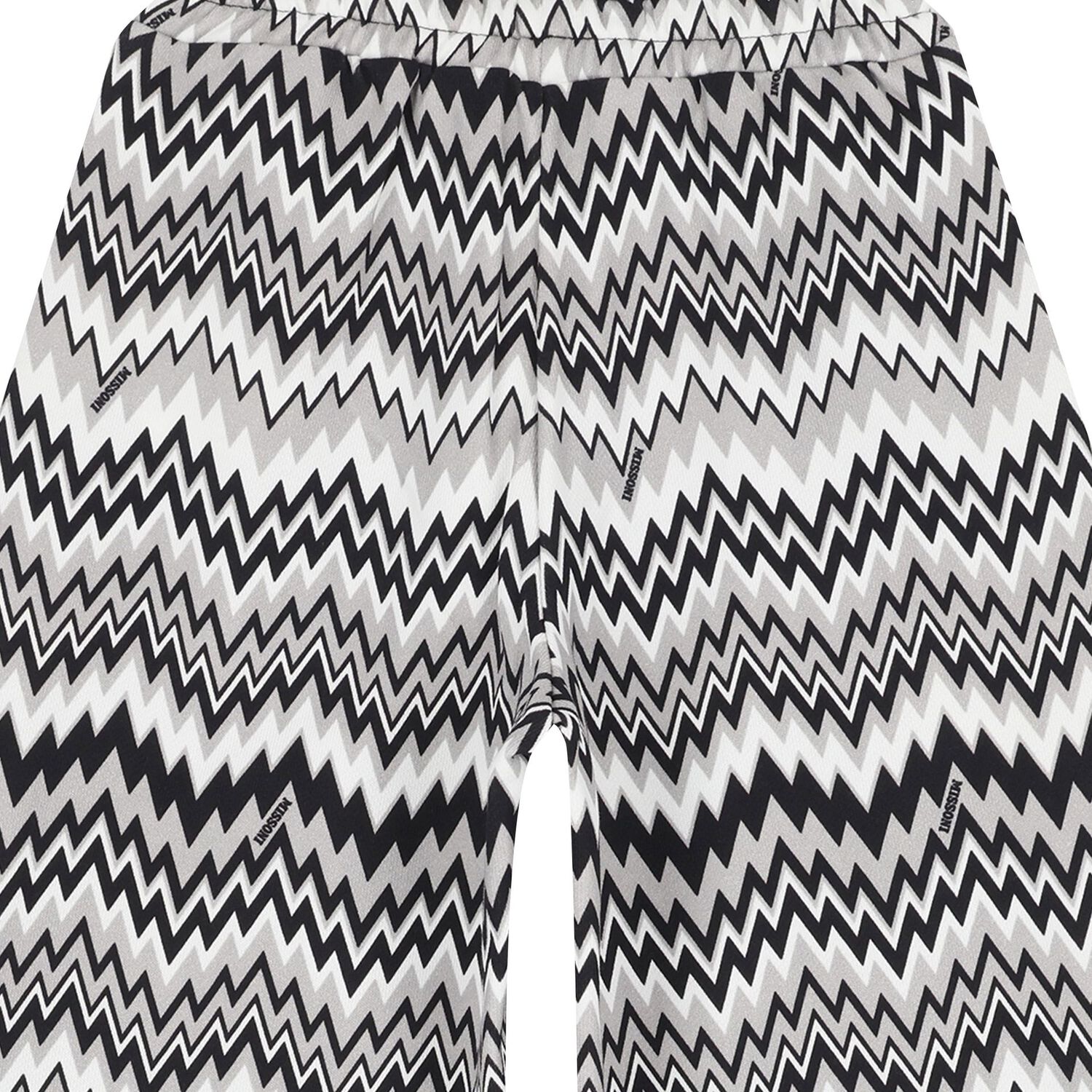 Girls Black & White Zigzag Trousers, 1, hi-res