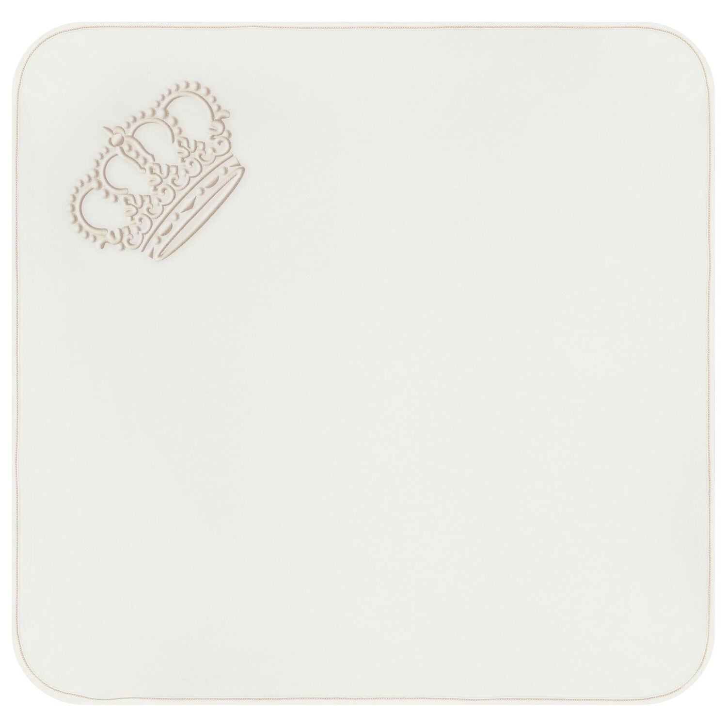 طقم بطانية و قبعة أولاد بشعار تاج باللون العاجي, 1, hi-res image number null