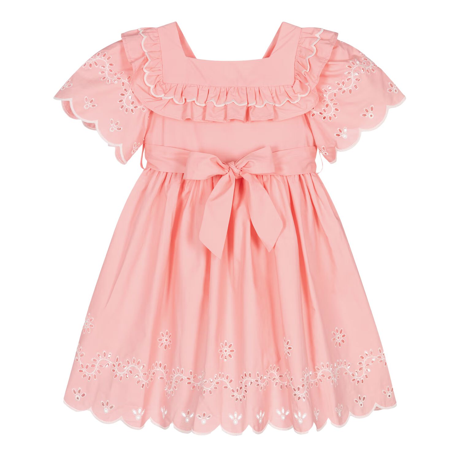 Girls Pink Woven Dress, 1, hi-res