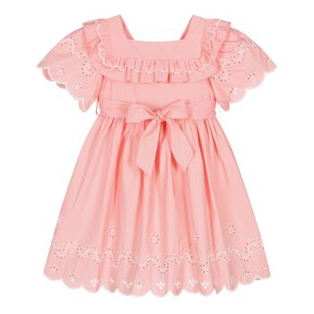 Girls Pink Woven Dress