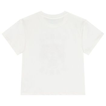 تيشيرت بالشعار بطبعه نمر باللون العاجى 