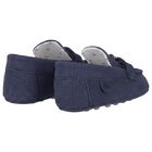 Baby Boys Navy Blue Leather Pre Walker Moccasins, 3, hi-res