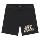 Younger Black Teddy Bear Shorts Set, 2, hi-res