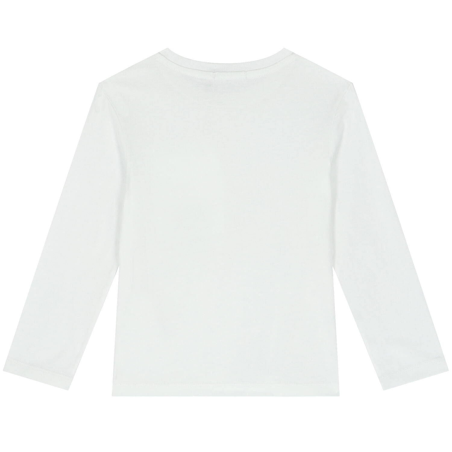 Boys White Logo Long Sleeve Top, 1, hi-res