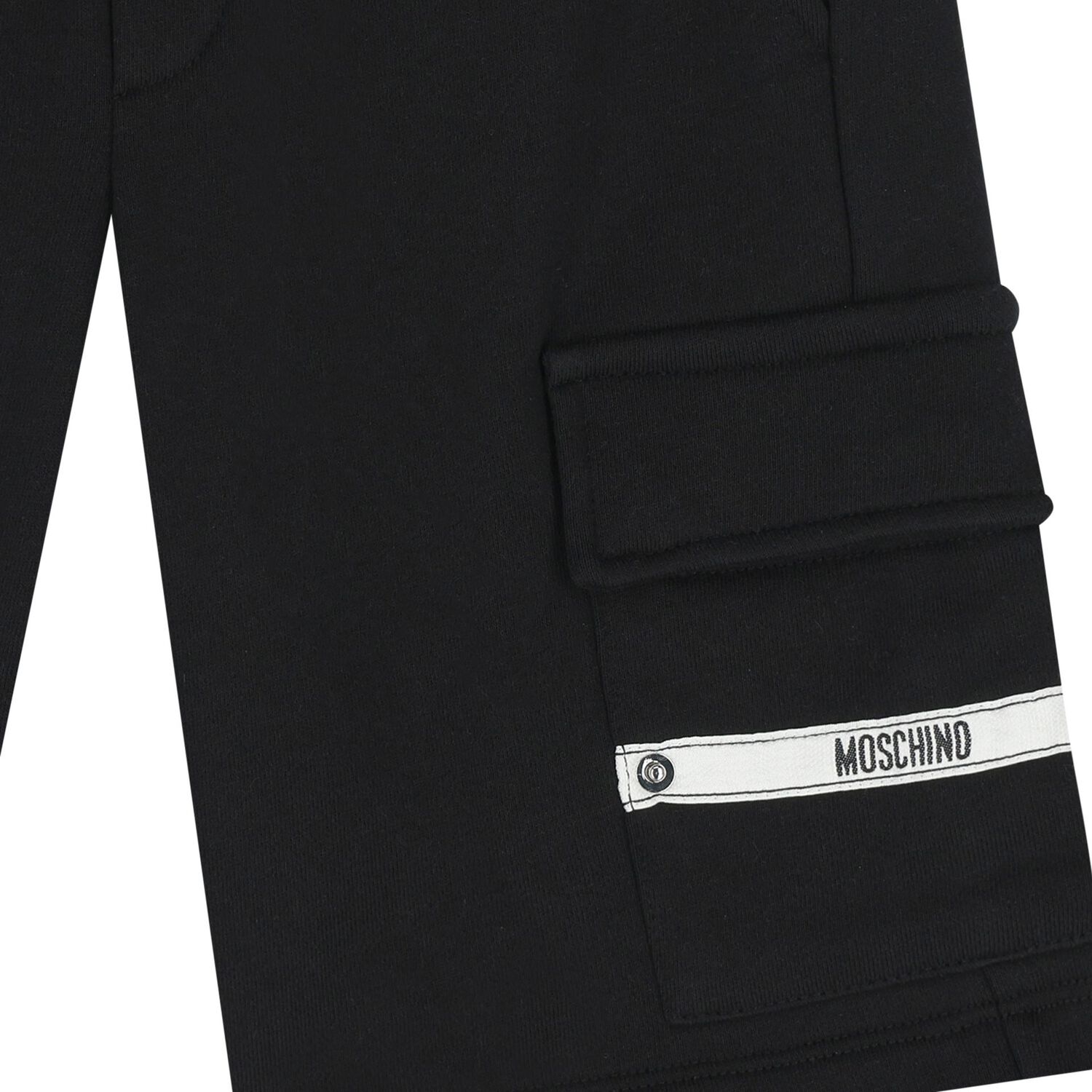 شورتات للأولاد بشريط شعار أسود, 2, hi-res