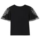 Girls Black Logo T-Shirt, 1, hi-res