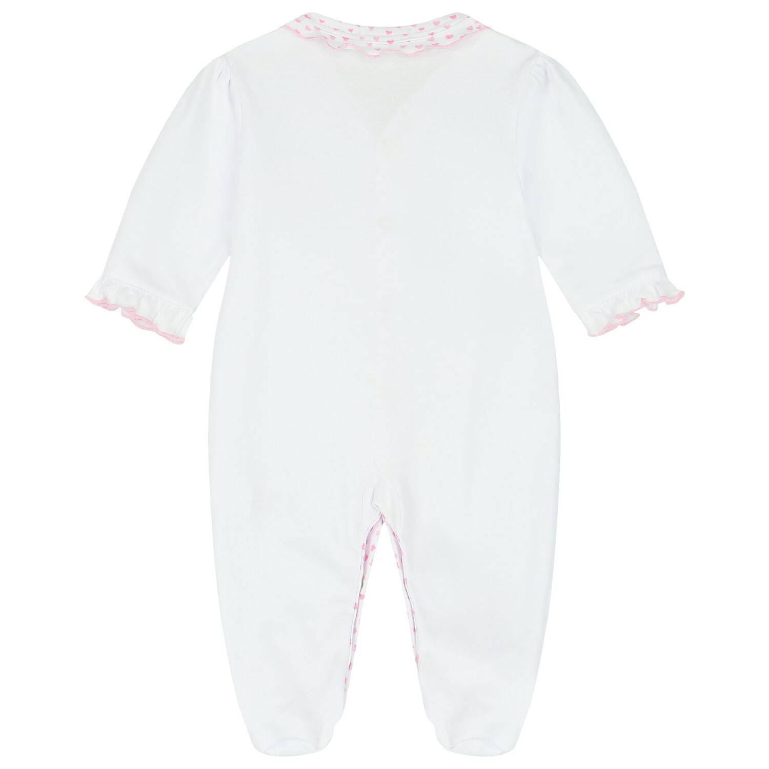 Baby Girls White Ruffled Babygrow, 1, hi-res