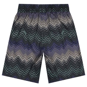 Boys Multi-Coloured Zig Zag Swim Shorts