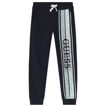 Boys Navy Blue Logo Joggers