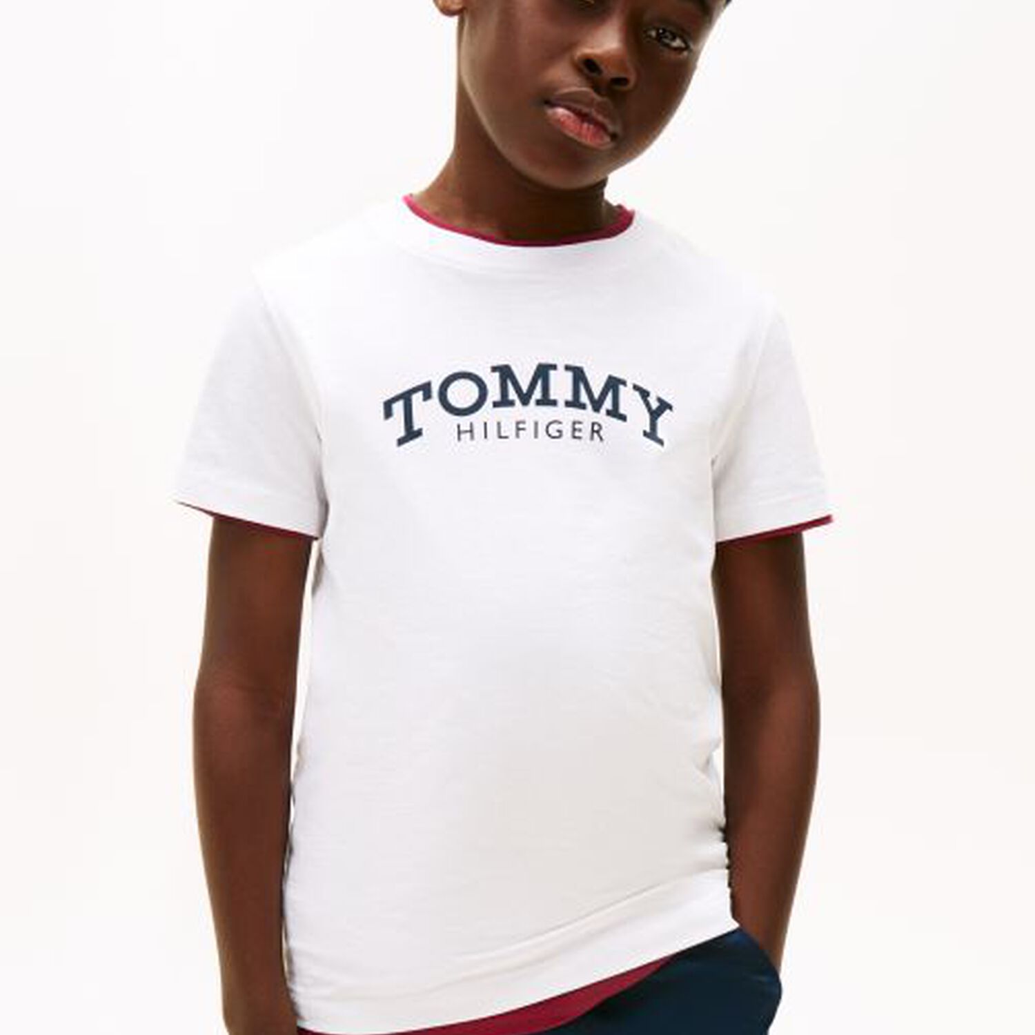 Boys White Logo T-Shirt, 4, hi-res