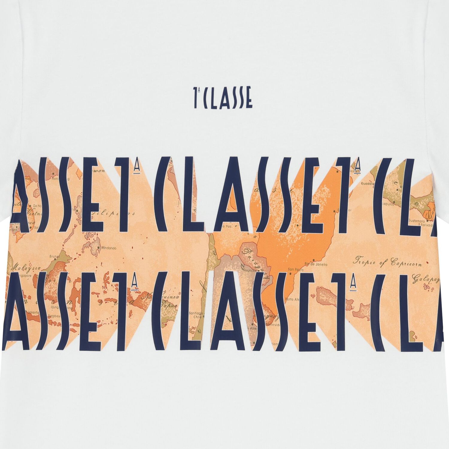 Boys White & Beige Geo Map T-Shirt, 1, hi-res