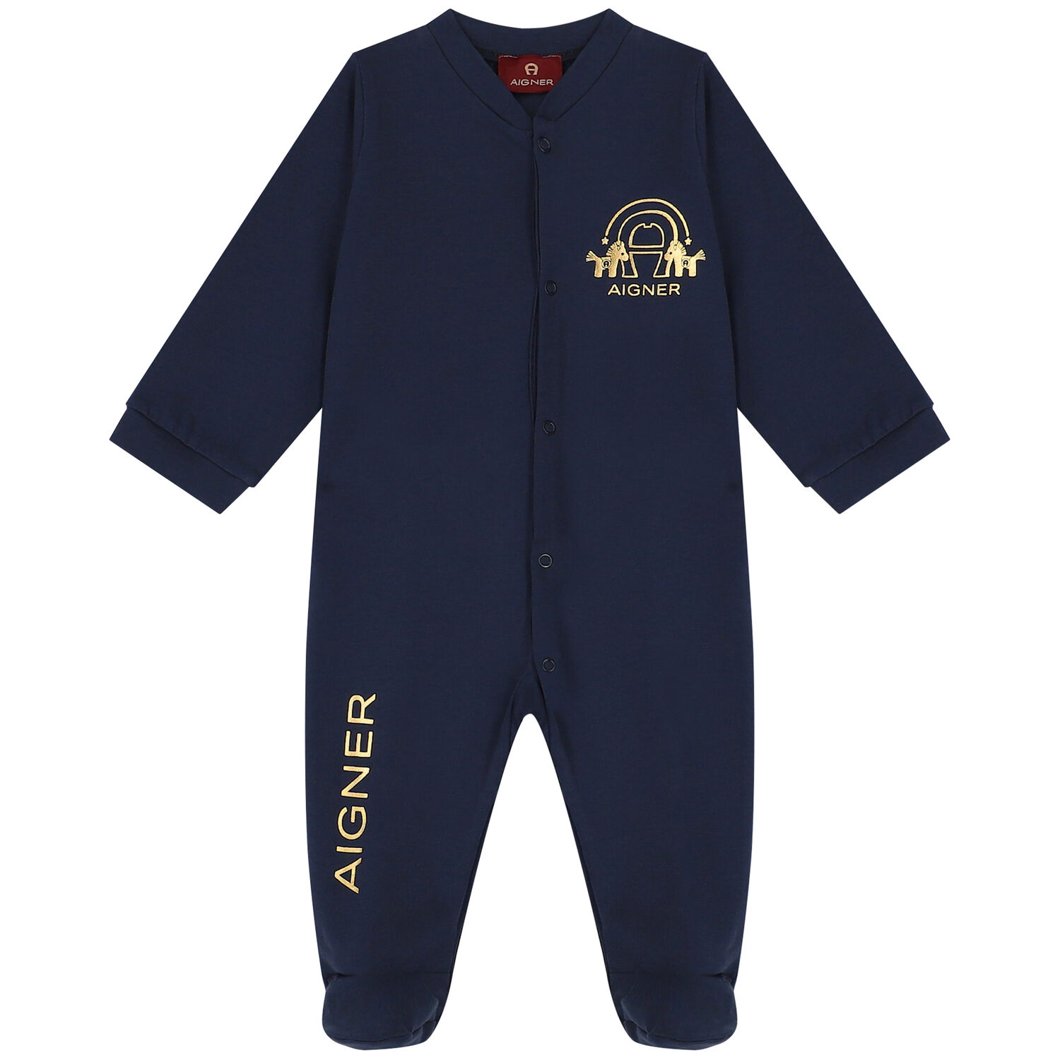 Navy & Gold Logo Babygrow, 2, hi-res image number null