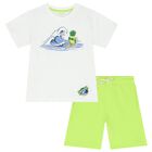 Boys White & Green Pineapple Shorts Set, 1, hi-res