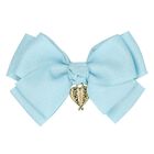 Girls Blue Bow Hairclip, 3, hi-res