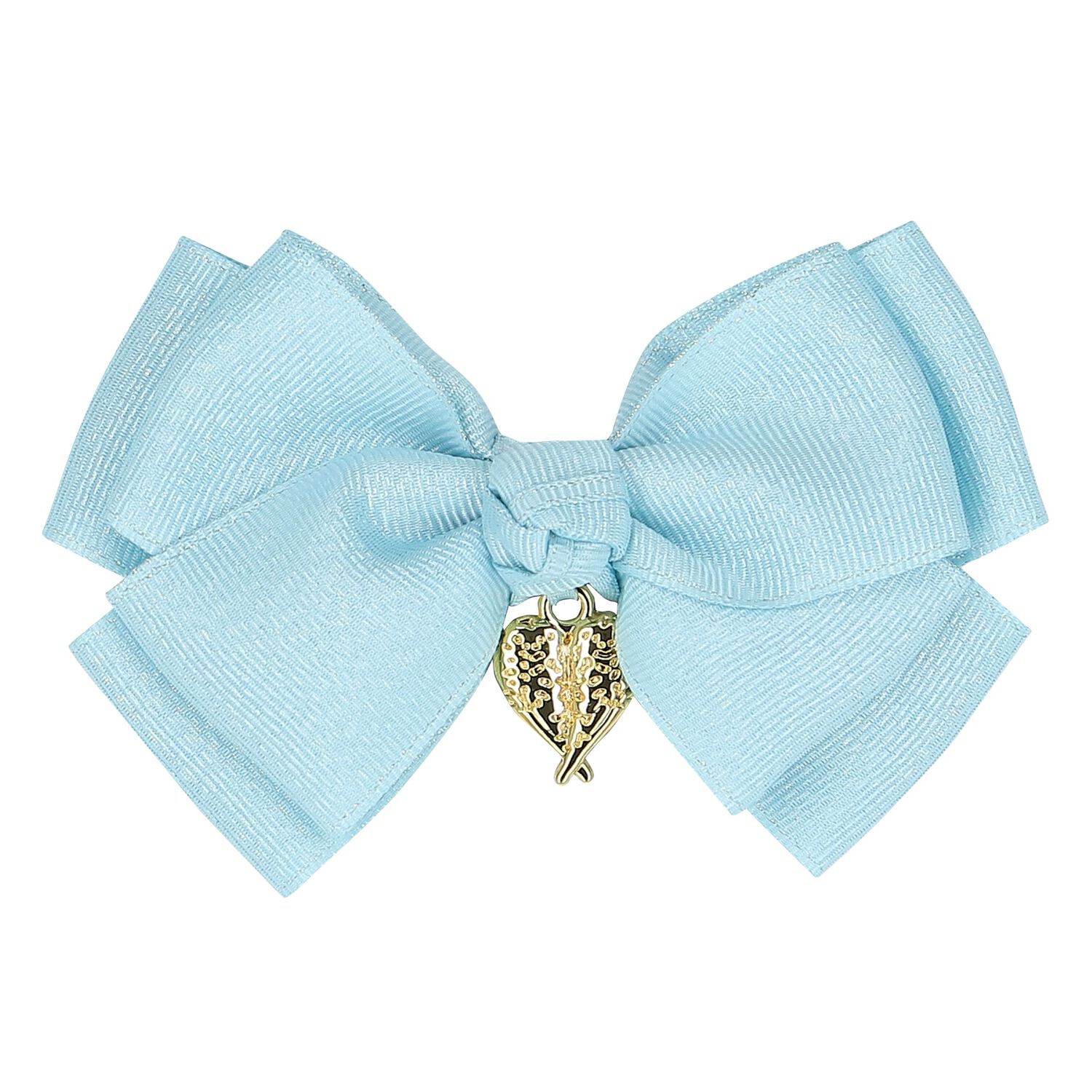 Girls Blue Bow Hairclip, 3, hi-res image number null
