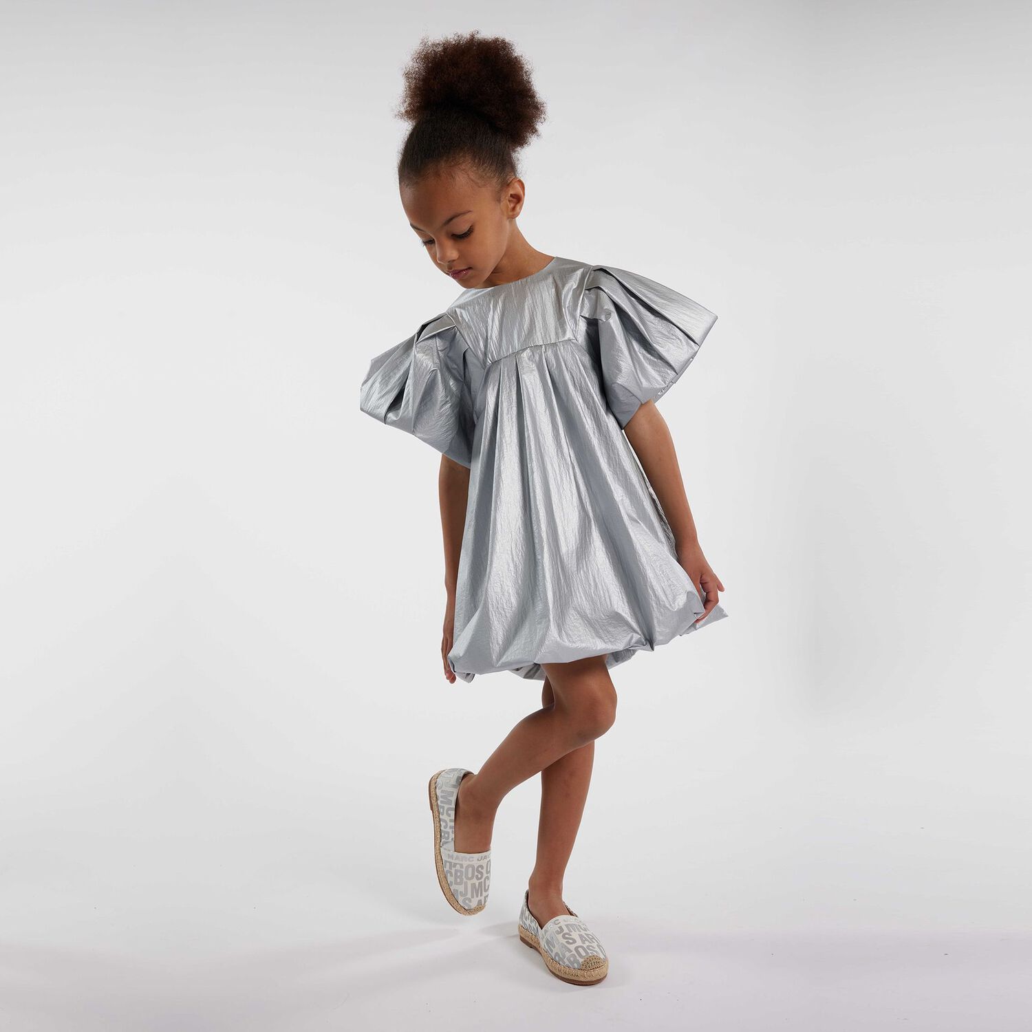 Girls Ivory & Silver Logo Espadrilles, 1, hi-res image number null