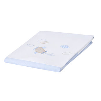 Baby Boys White & Blue Blanket