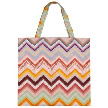 Girls Multi-Coloured Logo Zig Zag Tote Bag