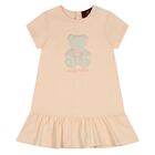 Younger Girls Pink Faux Fur Teddy Bear Dress, 2, hi-res