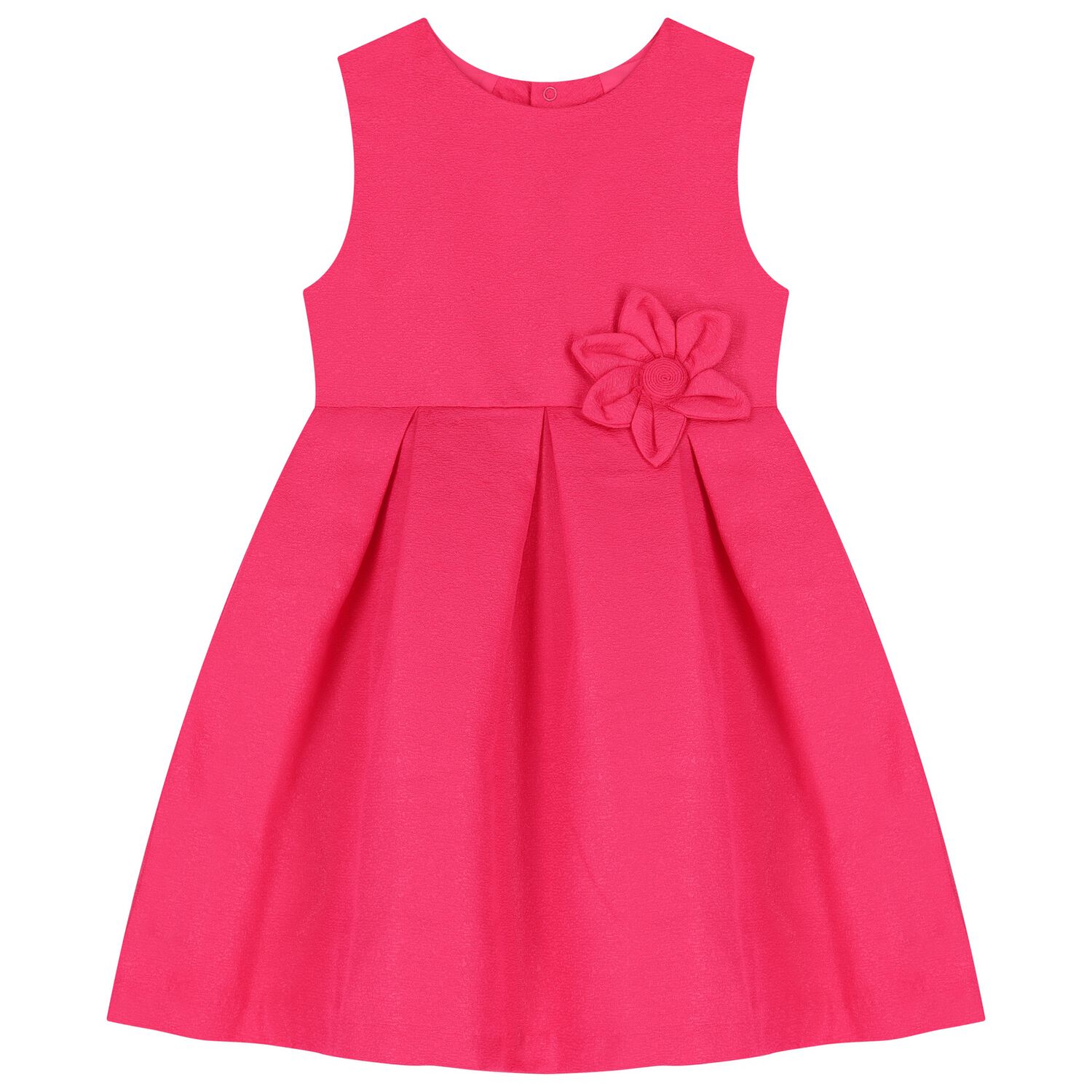 Girls Pink Satin Flower Dress, 1, hi-res image number null