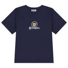 Navy Blue Teddy Bear Logo Long Sleeve Top, 2, hi-res