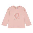 Younger Girls Pink Flower Long Sleeve Top, 1, hi-res