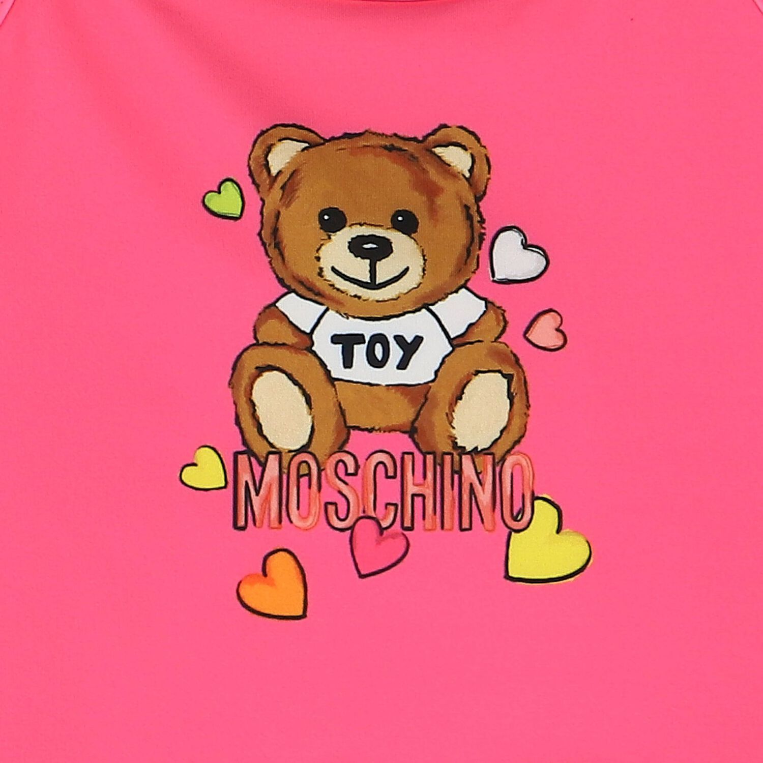 Younger Girls Pink Teddy Bear Logo Swimsuit, 1, hi-res image number null