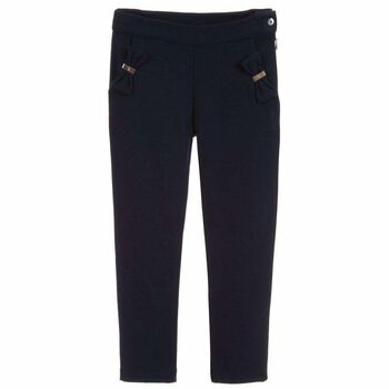 Girls Navy Jersey Trousers