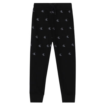 Boys Black Logo Joggers