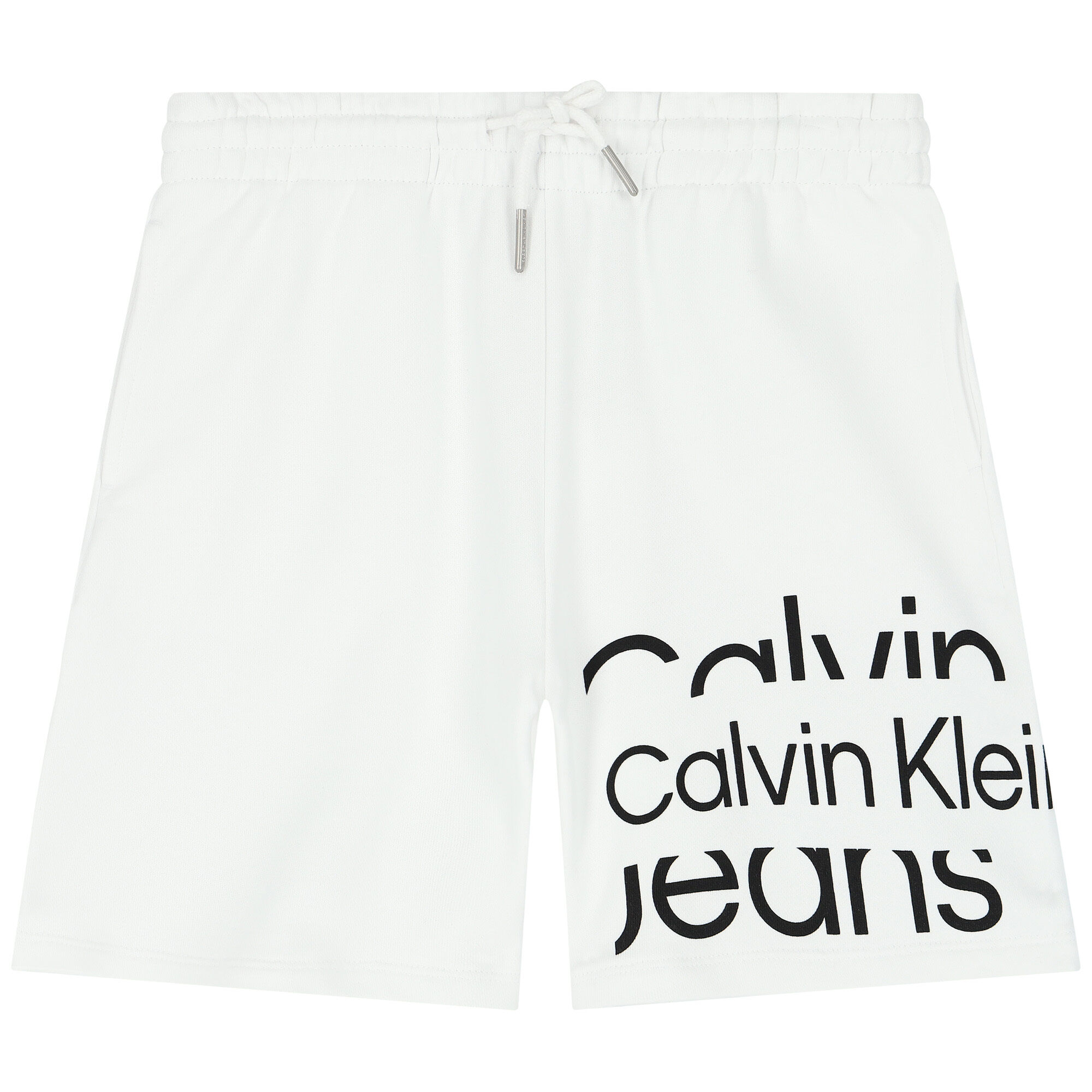Calvin Klein Boys White Logo Shorts Junior Couture UAE