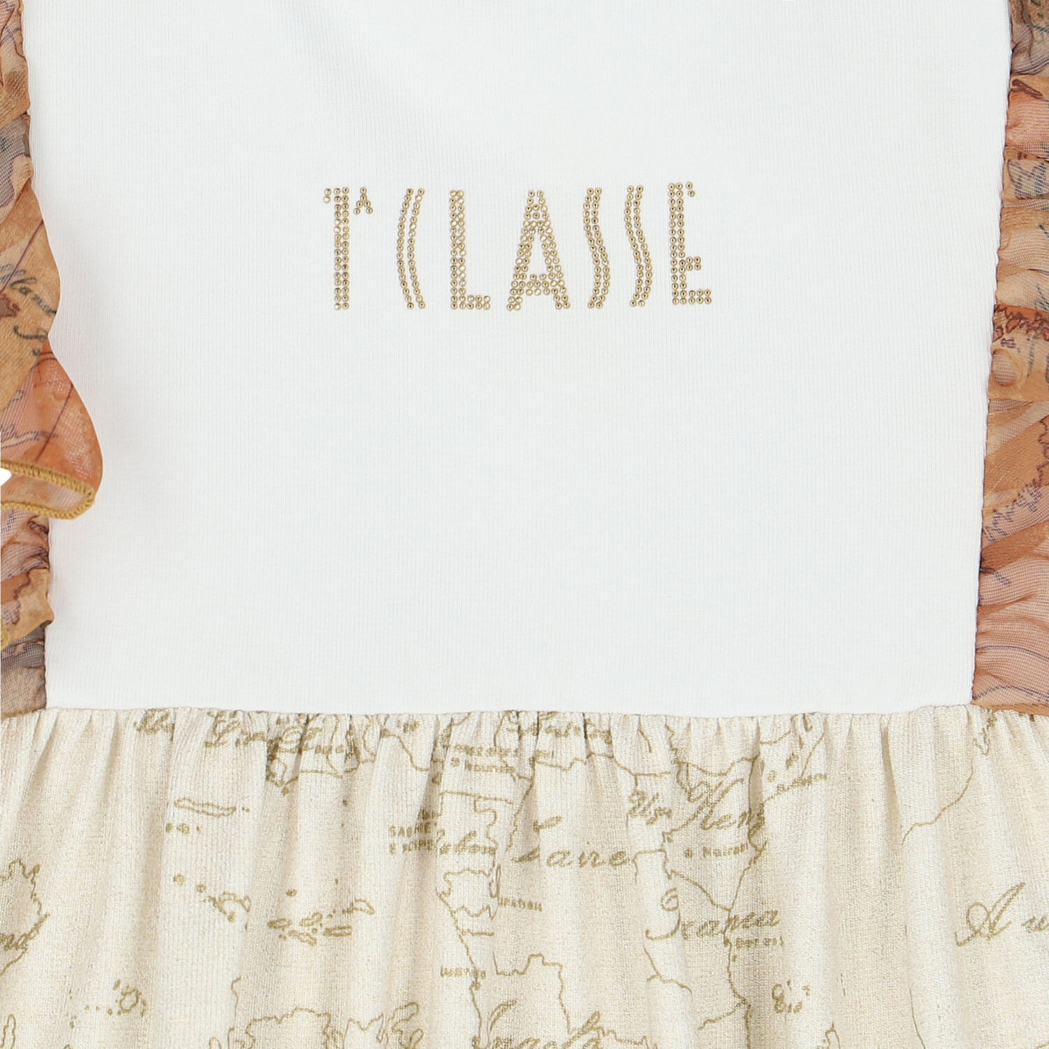 Younger Girls White & Ivory Logo Dress Set, 1, hi-res