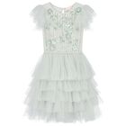 Girls Green Embellished Tutu Dress, 1, hi-res