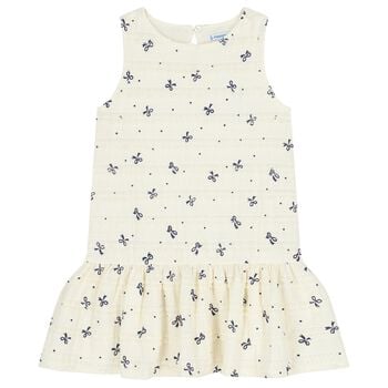 Girls Ivory Bow Dress