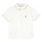 Younger Boys Ivory Boat Polo Shirt, 2, hi-res