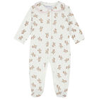 Baby Girls Ivory & Pink Fawn Babygrow, 1, hi-res