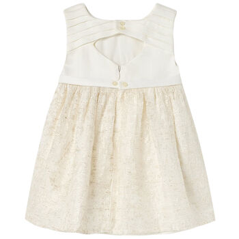Younger Girls Ivory Organza Dress