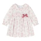 Baby Girls Ivory & Pink Toile de Jouy Dress, 1, hi-res