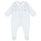 Baby Boys Blue Embroidered Babygrow, 2, hi-res