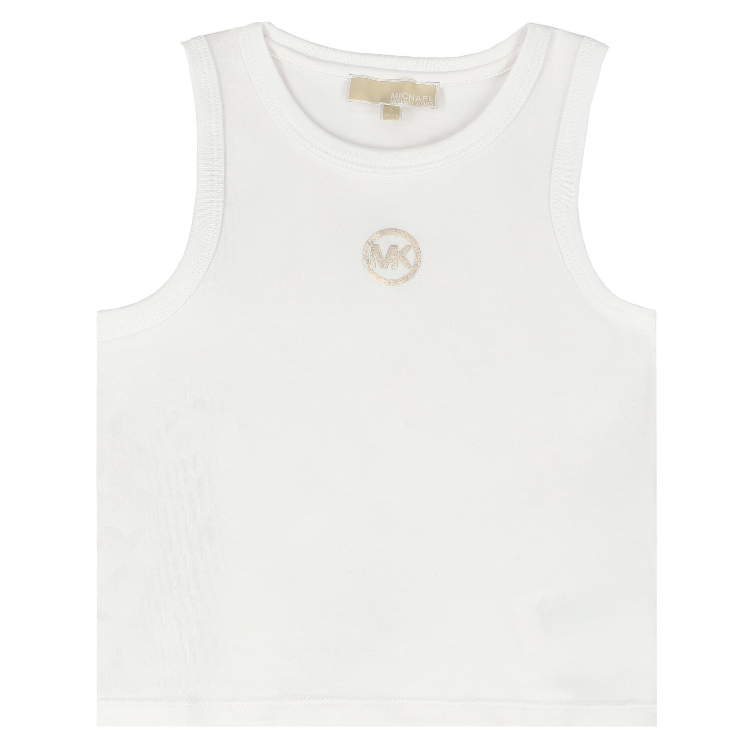 Girls White Logo Sleeveless Top, 1, hi-res