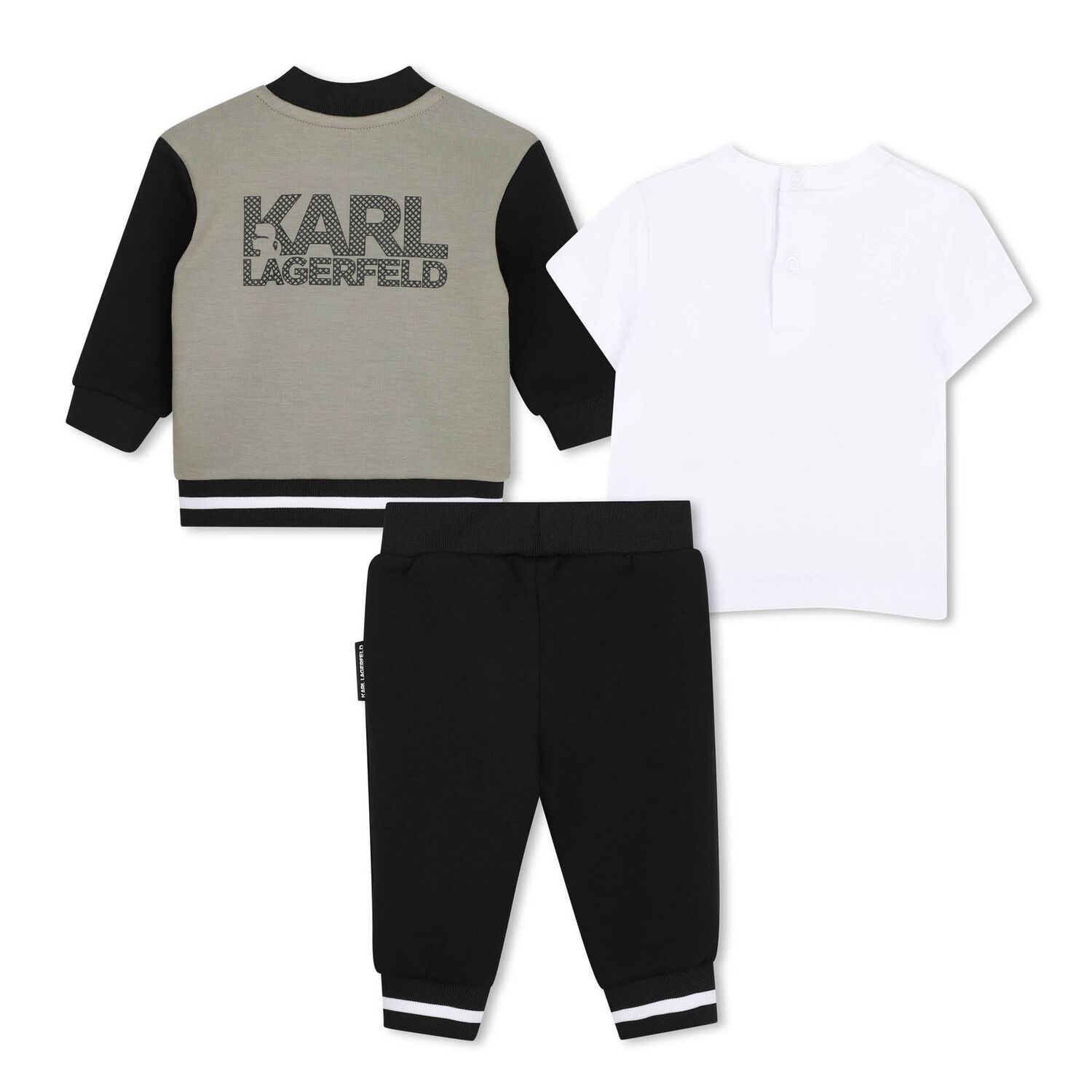 Younger Boys Green & Black Ikonik Karl Tracksuit Set, 1, hi-res