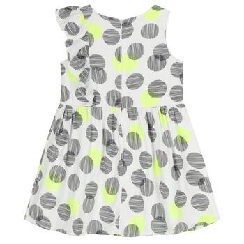 Girls White Polka Dots Dress