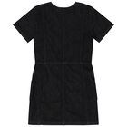 Girls Black Logo Denim Dress, 1, hi-res